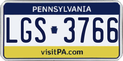 PA license plate LGS3766