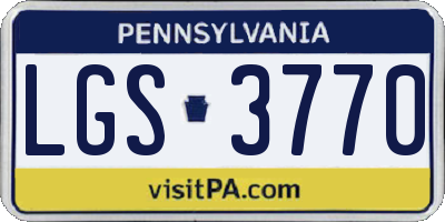 PA license plate LGS3770