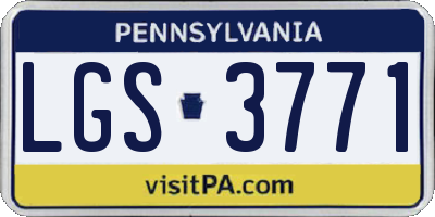 PA license plate LGS3771