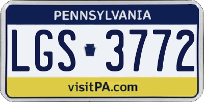 PA license plate LGS3772