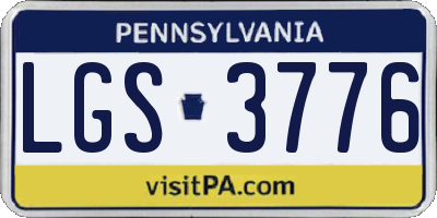 PA license plate LGS3776