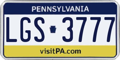 PA license plate LGS3777