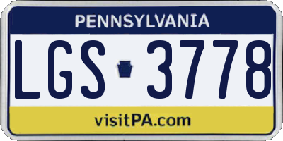 PA license plate LGS3778
