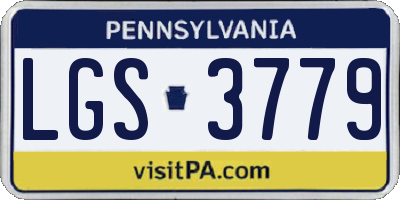 PA license plate LGS3779