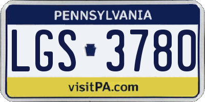 PA license plate LGS3780