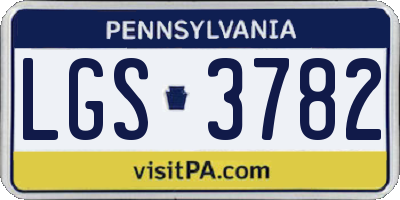 PA license plate LGS3782