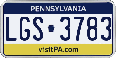 PA license plate LGS3783
