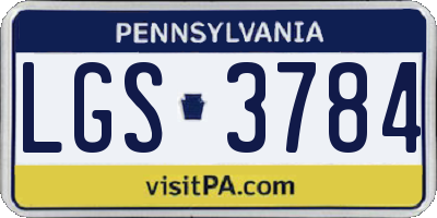 PA license plate LGS3784