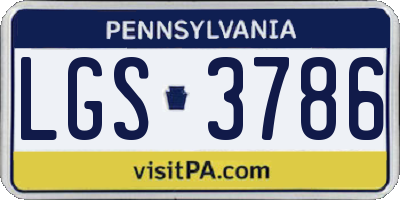 PA license plate LGS3786