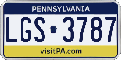 PA license plate LGS3787