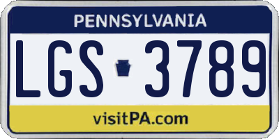 PA license plate LGS3789