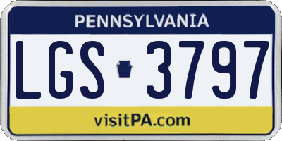PA license plate LGS3797
