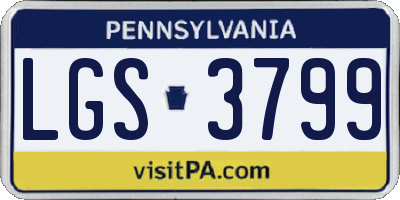 PA license plate LGS3799