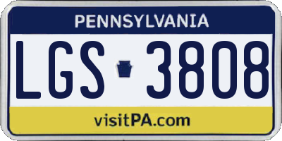 PA license plate LGS3808