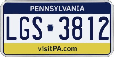 PA license plate LGS3812