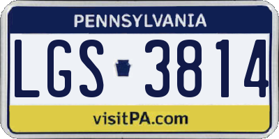 PA license plate LGS3814