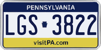 PA license plate LGS3822
