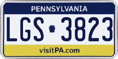 PA license plate LGS3823