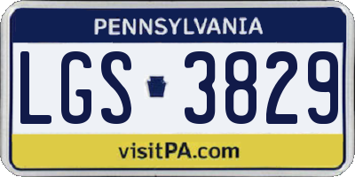 PA license plate LGS3829