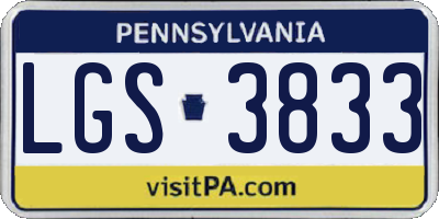 PA license plate LGS3833
