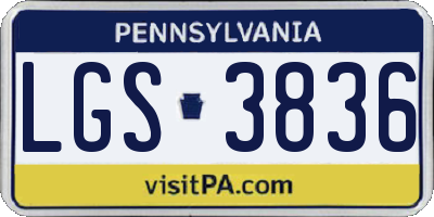 PA license plate LGS3836