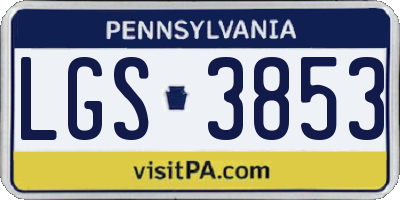 PA license plate LGS3853