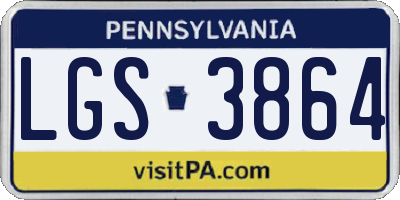PA license plate LGS3864