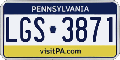 PA license plate LGS3871