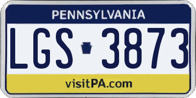 PA license plate LGS3873
