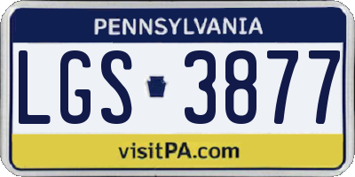 PA license plate LGS3877