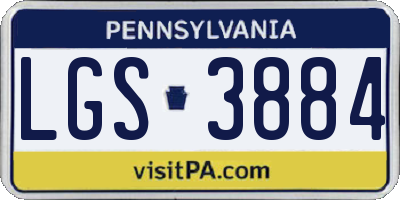 PA license plate LGS3884