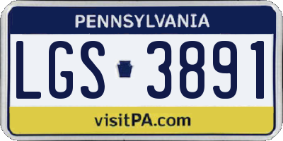 PA license plate LGS3891