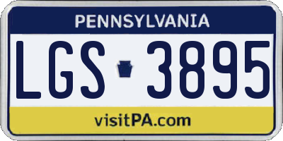 PA license plate LGS3895