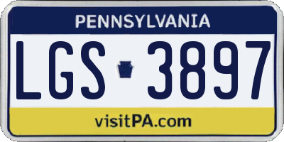 PA license plate LGS3897
