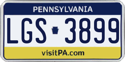 PA license plate LGS3899
