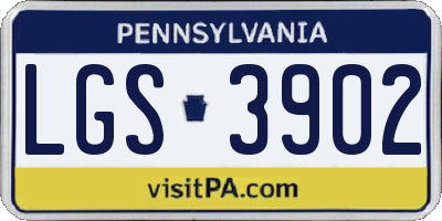 PA license plate LGS3902