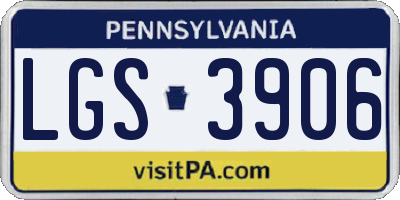 PA license plate LGS3906