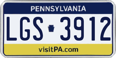 PA license plate LGS3912