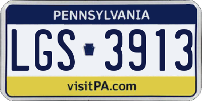 PA license plate LGS3913