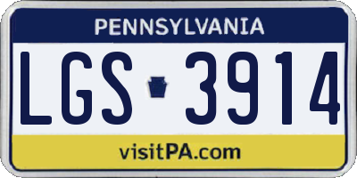 PA license plate LGS3914