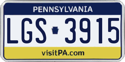 PA license plate LGS3915
