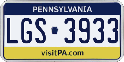 PA license plate LGS3933