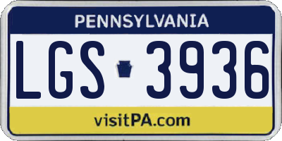 PA license plate LGS3936