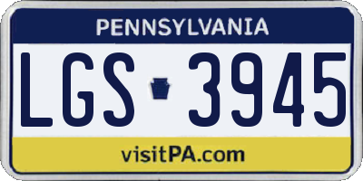 PA license plate LGS3945