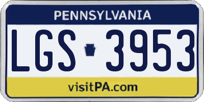PA license plate LGS3953