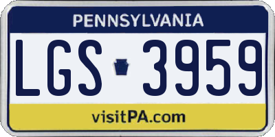 PA license plate LGS3959
