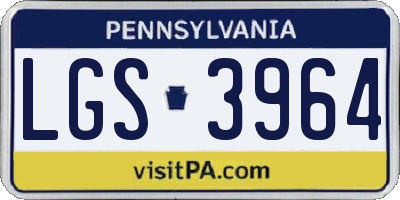 PA license plate LGS3964