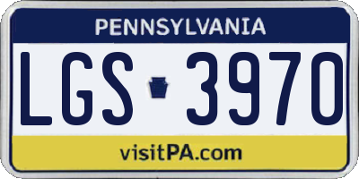 PA license plate LGS3970