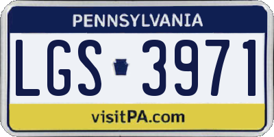 PA license plate LGS3971