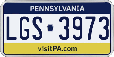 PA license plate LGS3973